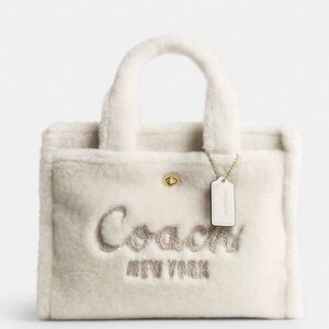Coach Women's Cream Shearling Tote